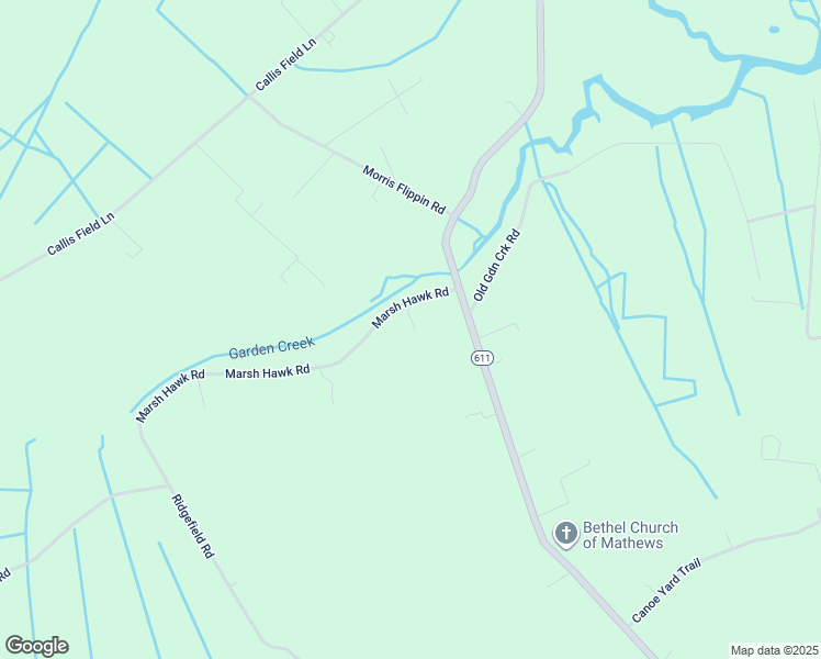 map of restaurants, bars, coffee shops, grocery stores, and more near 828 Marsh Hawk Road in Mathews