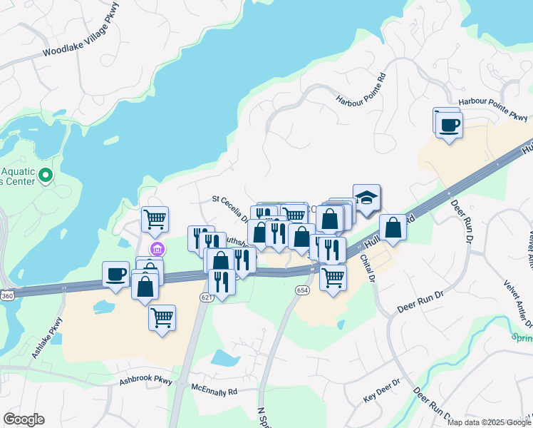 map of restaurants, bars, coffee shops, grocery stores, and more near 13900 Saint Elizabeth Drive in Midlothian