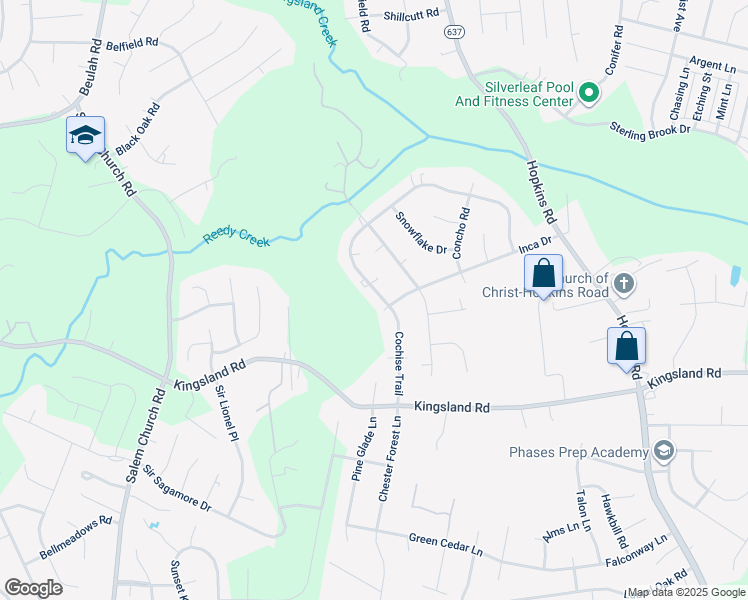 map of restaurants, bars, coffee shops, grocery stores, and more near 4780 Cochise Trail in Richmond