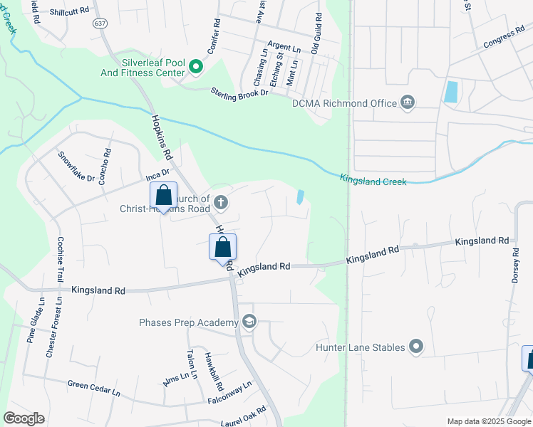 map of restaurants, bars, coffee shops, grocery stores, and more near 8324 Sherwood Forest Drive in Richmond