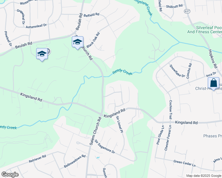 map of restaurants, bars, coffee shops, grocery stores, and more near 8206 Baxter Bridge Place in Richmond