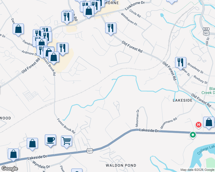 map of restaurants, bars, coffee shops, grocery stores, and more near 118 Brenleigh Court in Lynchburg