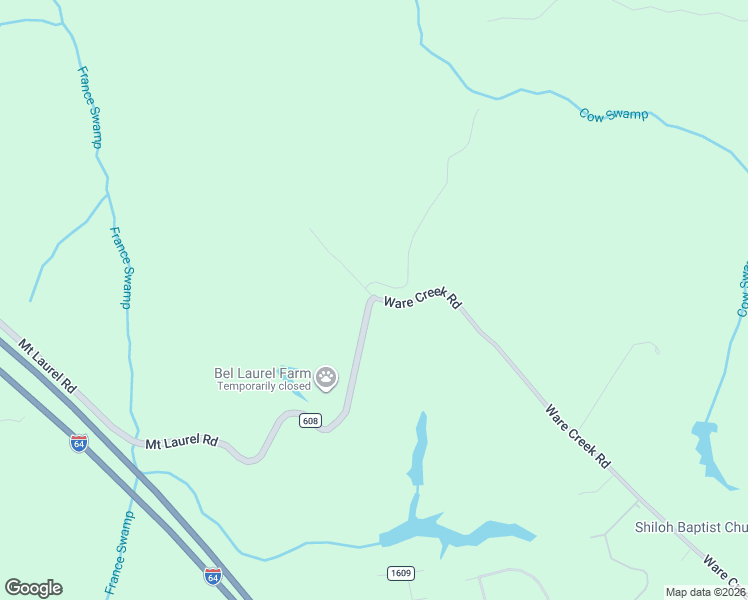 map of restaurants, bars, coffee shops, grocery stores, and more near 4200 Mount Laurel Road in Williamsburg