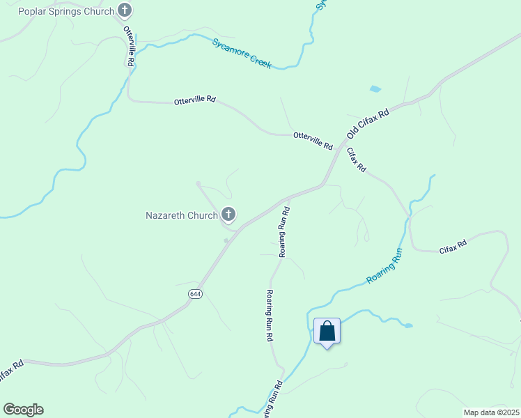 map of restaurants, bars, coffee shops, grocery stores, and more near 2220 Old Cifax Road in Goode