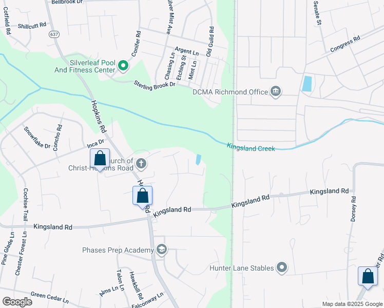 map of restaurants, bars, coffee shops, grocery stores, and more near 8301 Friar Tuck Court in Richmond