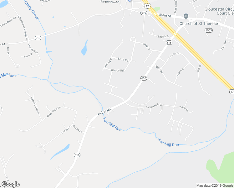 map of restaurants, bars, coffee shops, grocery stores, and more near 5983 Erin Leigh Drive in Gloucester Courthouse