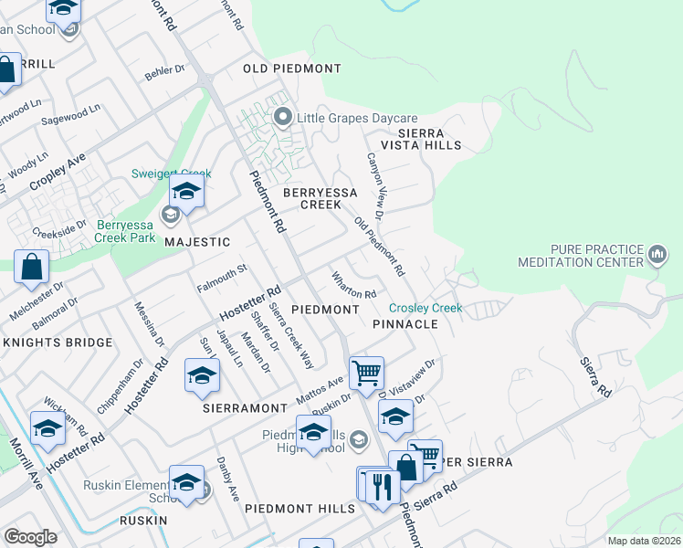 map of restaurants, bars, coffee shops, grocery stores, and more near 1597 Hemmingway Road in San Jose
