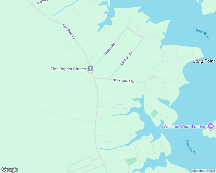 map of restaurants, bars, coffee shops, grocery stores, and more near Hicks Wharf Road in Cardinal