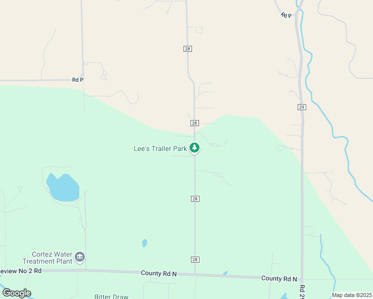 map of restaurants, bars, coffee shops, grocery stores, and more near 13801 County Road 28 in Dolores