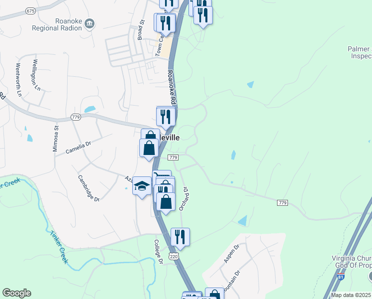 map of restaurants, bars, coffee shops, grocery stores, and more near 25 Daleville Centre Drive in Daleville
