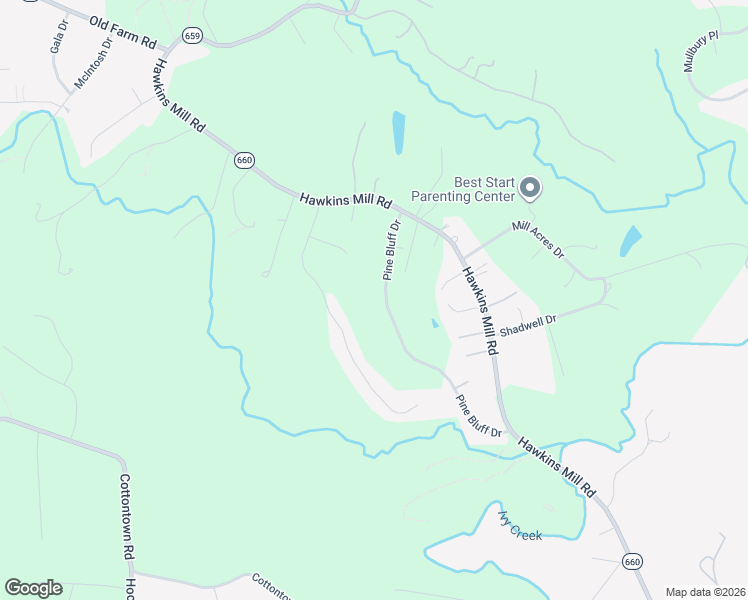 map of restaurants, bars, coffee shops, grocery stores, and more near 1458 Jefferson Drive West in Forest