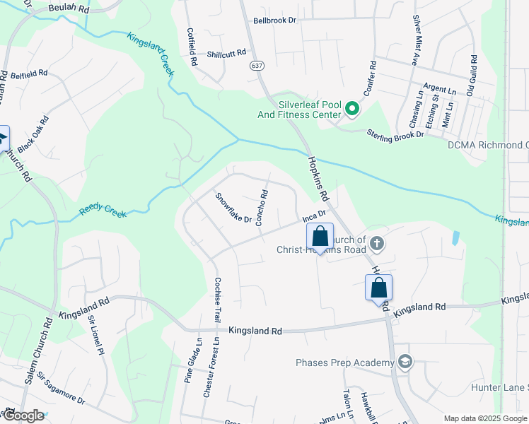 map of restaurants, bars, coffee shops, grocery stores, and more near 8109 Concho Road in Richmond