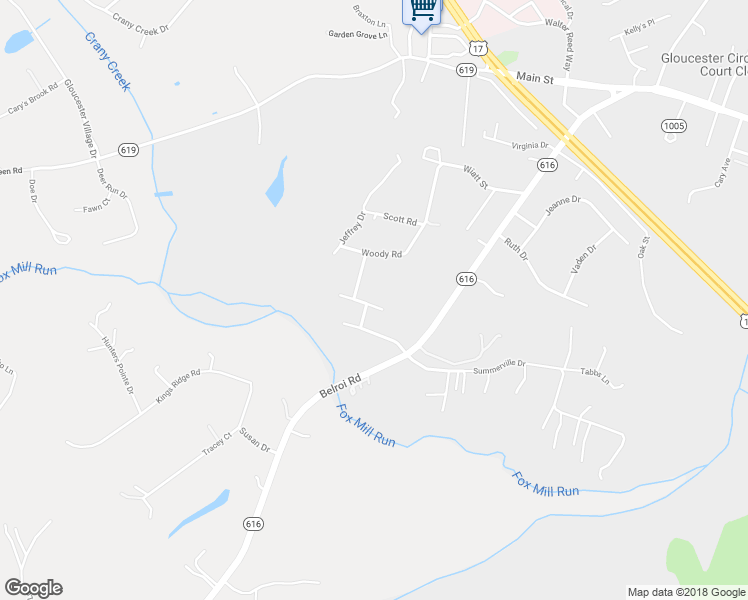 map of restaurants, bars, coffee shops, grocery stores, and more near 5981 Sean Paul Drive in Gloucester Courthouse