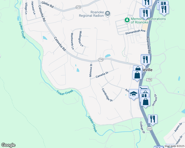 map of restaurants, bars, coffee shops, grocery stores, and more near 121 Mimosa Street in Daleville