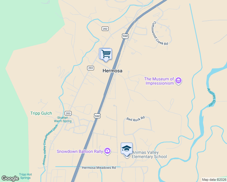 map of restaurants, bars, coffee shops, grocery stores, and more near 200 Animosa Drive in Durango