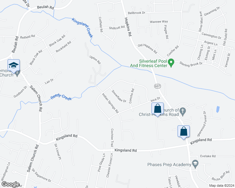 map of restaurants, bars, coffee shops, grocery stores, and more near 4548 Snowflake Drive in Richmond