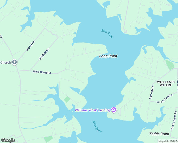 map of restaurants, bars, coffee shops, grocery stores, and more near 673 Hicks Wharf Road in Cardinal