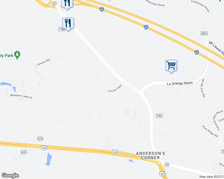 map of restaurants, bars, coffee shops, grocery stores, and more near 8936 Cocos Path in Toano