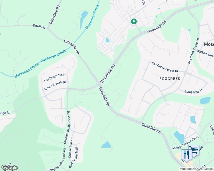 map of restaurants, bars, coffee shops, grocery stores, and more near 6721 Otterdale Road in Moseley