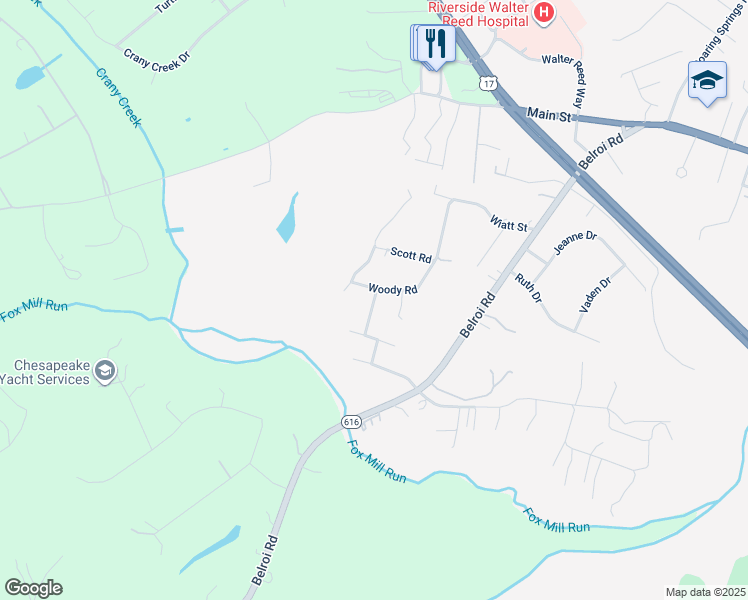 map of restaurants, bars, coffee shops, grocery stores, and more near 7177 South Jason Drive in Gloucester Courthouse