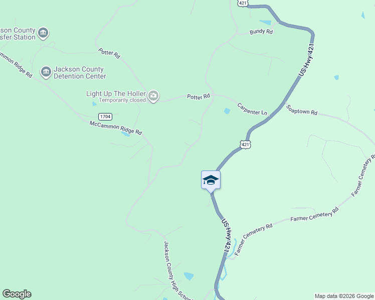 map of restaurants, bars, coffee shops, grocery stores, and more near Jackson County High School Road in McKee