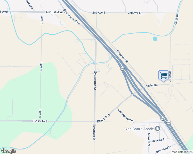 map of restaurants, bars, coffee shops, grocery stores, and more near 8450 Sycamore Street in Delhi