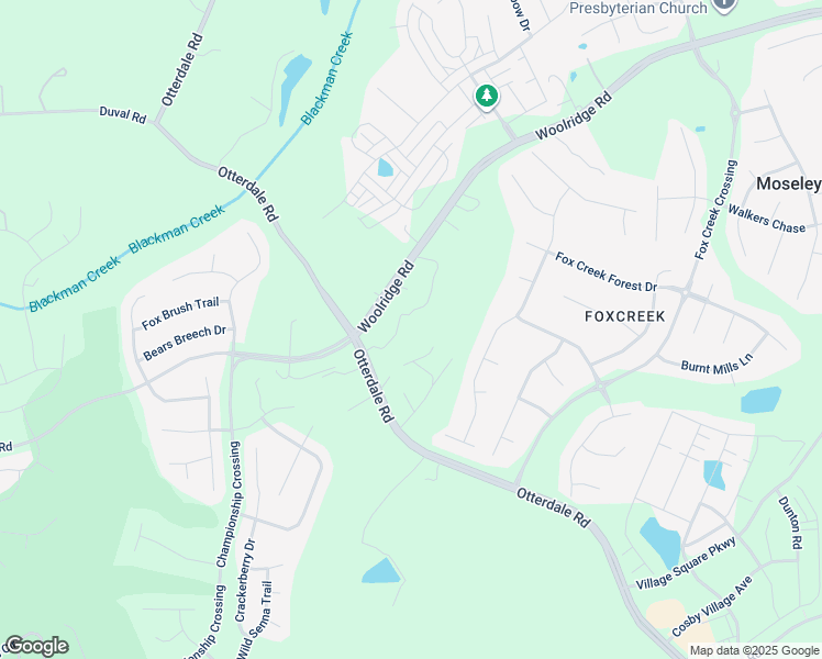 map of restaurants, bars, coffee shops, grocery stores, and more near 6615 Mayland Ridge Lane; in Moseley