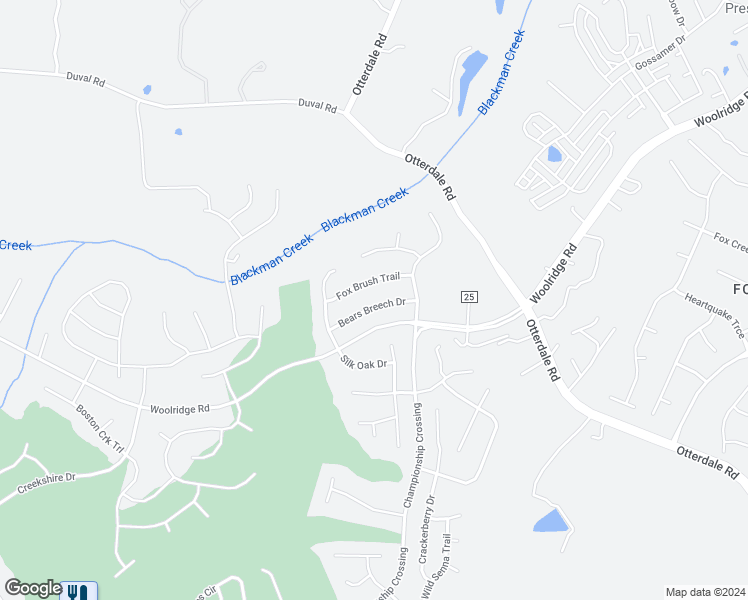 map of restaurants, bars, coffee shops, grocery stores, and more near 6936 Bears Breech Drive in Moseley
