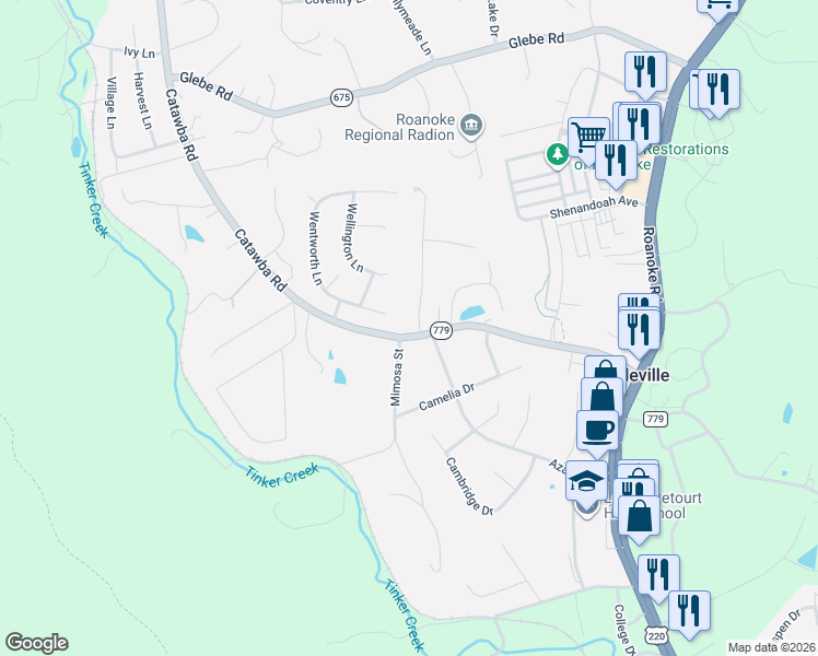 map of restaurants, bars, coffee shops, grocery stores, and more near 571 Azalea Road in Daleville