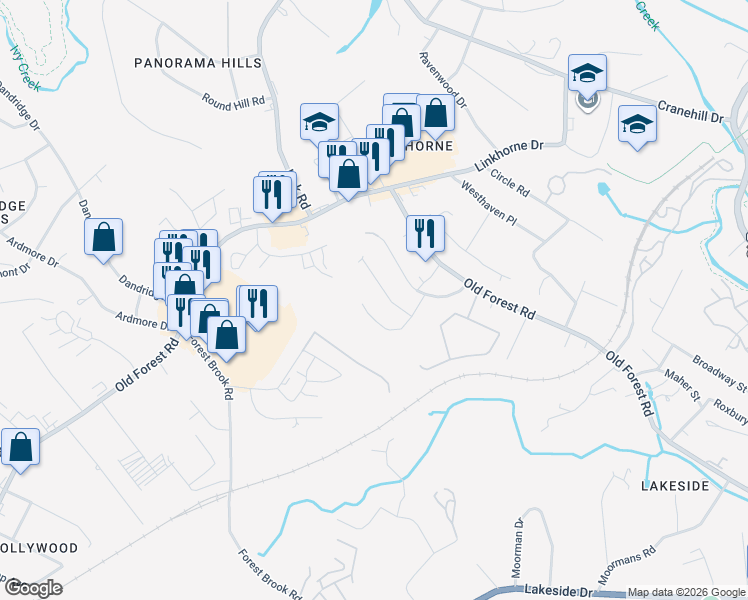 map of restaurants, bars, coffee shops, grocery stores, and more near 103 Manassas Street in Lynchburg