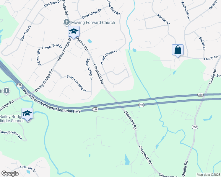 map of restaurants, bars, coffee shops, grocery stores, and more near 5406 Parrish Creek Circle in Chesterfield