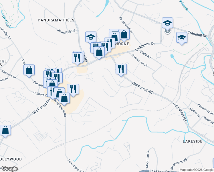 map of restaurants, bars, coffee shops, grocery stores, and more near 103 Manassas St in Lynchburg