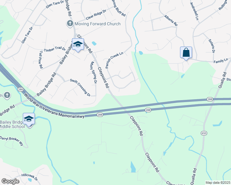 map of restaurants, bars, coffee shops, grocery stores, and more near 5406 Parrish Creek Circle in Chesterfield