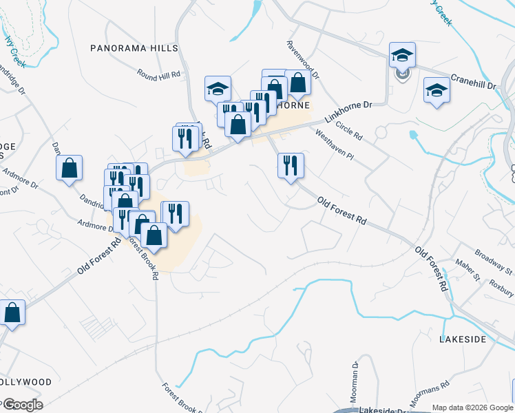 map of restaurants, bars, coffee shops, grocery stores, and more near 103 Manassas St in Lynchburg