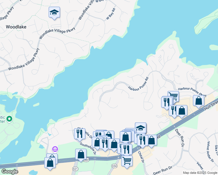 map of restaurants, bars, coffee shops, grocery stores, and more near 13905 Bayport Landing Road in Midlothian