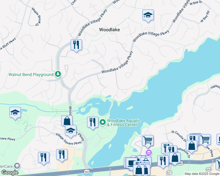 map of restaurants, bars, coffee shops, grocery stores, and more near 14603 Duck Cove Place in Midlothian
