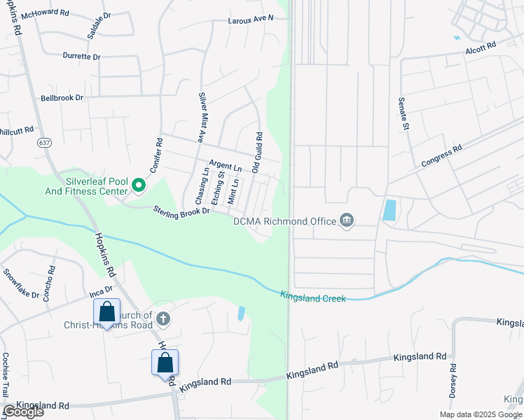 map of restaurants, bars, coffee shops, grocery stores, and more near 7837 Vermeil Street in Richmond