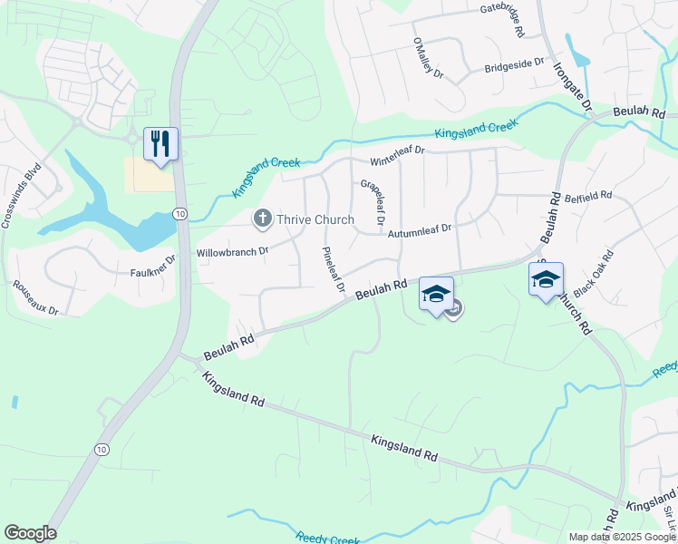 map of restaurants, bars, coffee shops, grocery stores, and more near 7423 Pineleaf Drive in Richmond
