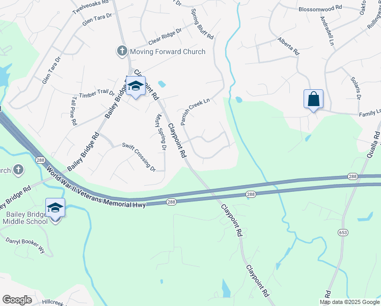 map of restaurants, bars, coffee shops, grocery stores, and more near 11712 Parrish Creek Lane in Chesterfield