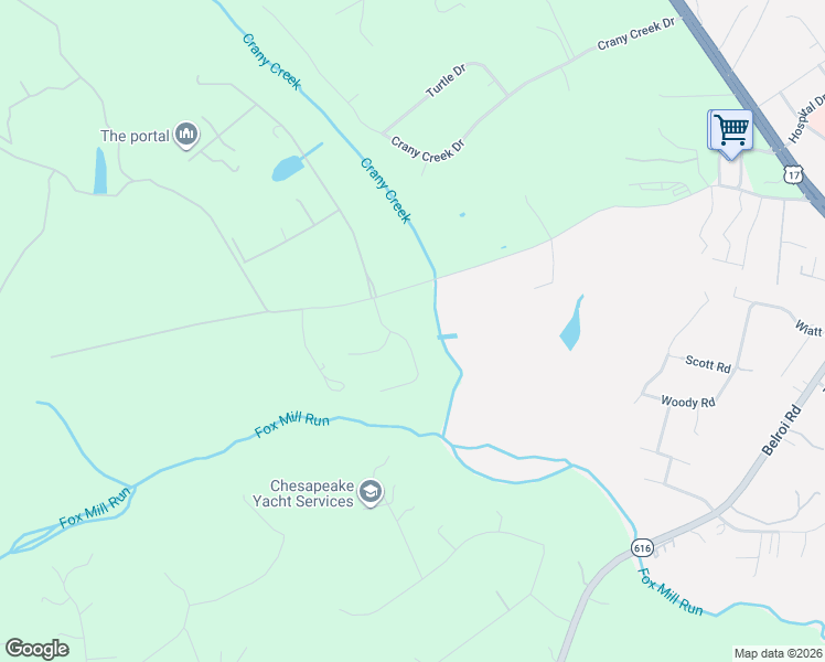 map of restaurants, bars, coffee shops, grocery stores, and more near 7249 Deer Run Drive in Gloucester