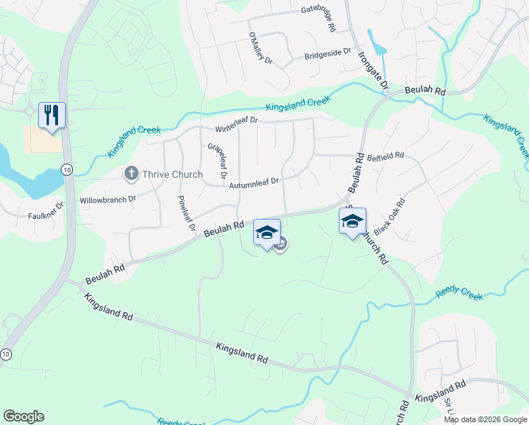 map of restaurants, bars, coffee shops, grocery stores, and more near 5430 Beulah Road in Richmond