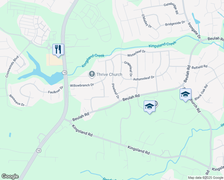 map of restaurants, bars, coffee shops, grocery stores, and more near 7423 Pineleaf Drive in Richmond