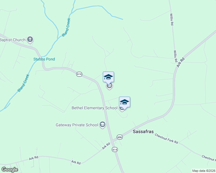 map of restaurants, bars, coffee shops, grocery stores, and more near 2885 Hickory Fork Road in Gloucester