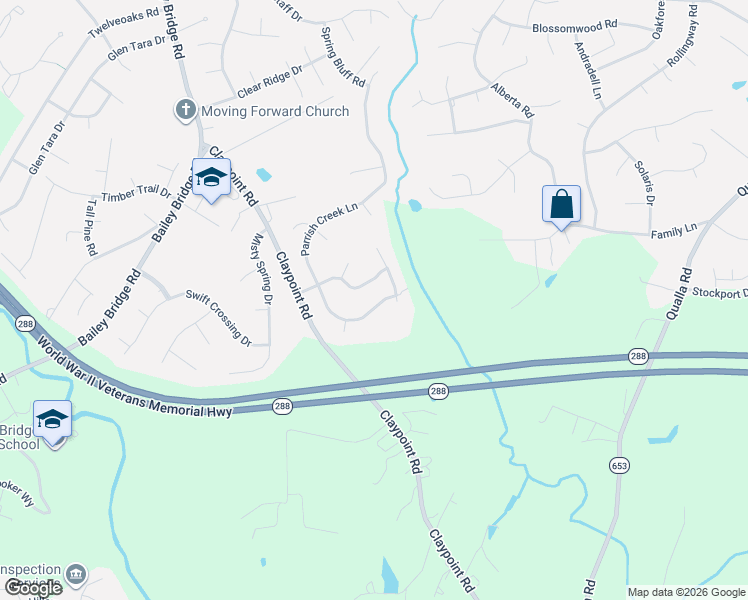 map of restaurants, bars, coffee shops, grocery stores, and more near 11801 Parrish Creek Lane in Chesterfield