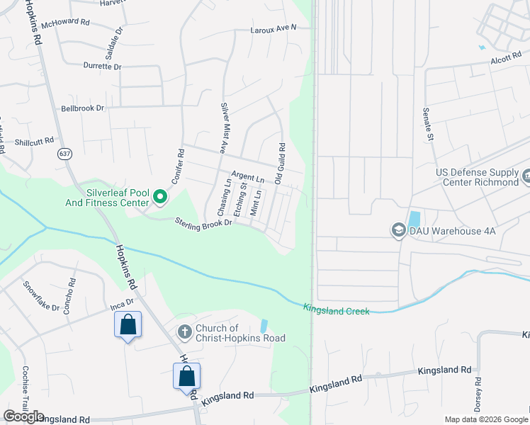 map of restaurants, bars, coffee shops, grocery stores, and more near 7880 Old Guild Road in Richmond