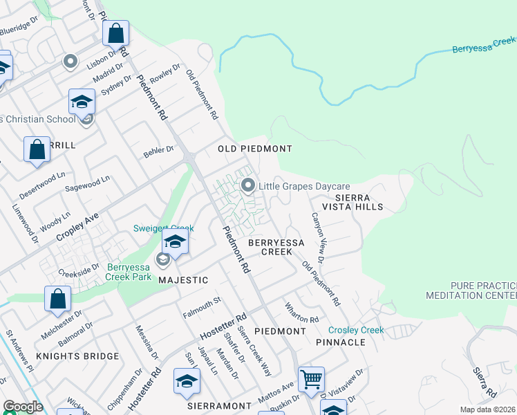 map of restaurants, bars, coffee shops, grocery stores, and more near 1809 Queen Victoria Way in San Jose