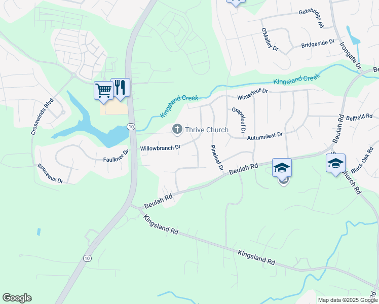 map of restaurants, bars, coffee shops, grocery stores, and more near 5802 Summertree Court in Richmond