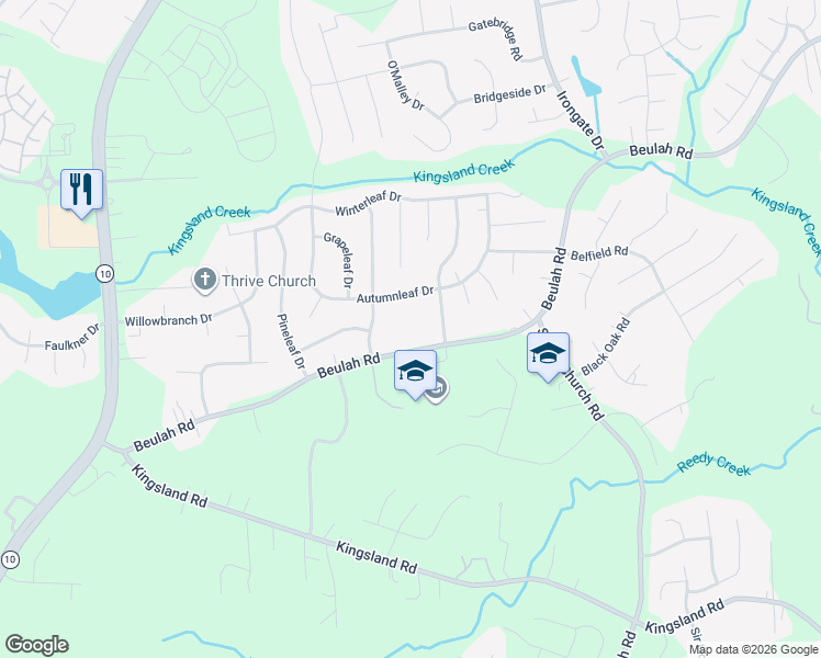 map of restaurants, bars, coffee shops, grocery stores, and more near 5430 Beulah Road in Richmond