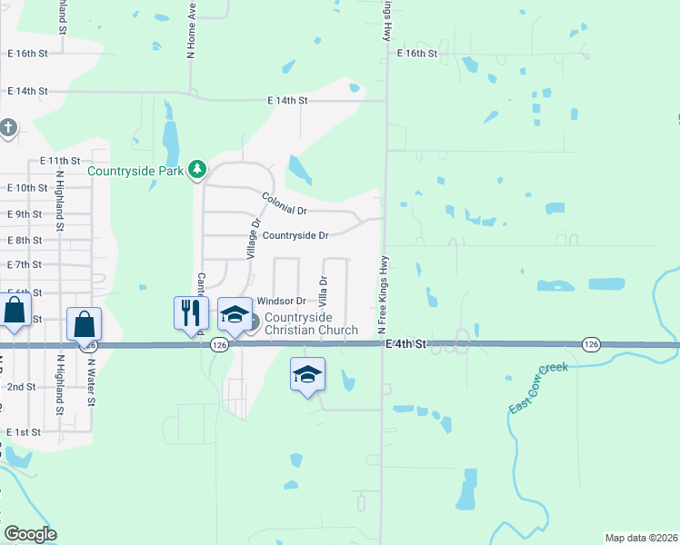 map of restaurants, bars, coffee shops, grocery stores, and more near 602 Villa Drive in Pittsburg