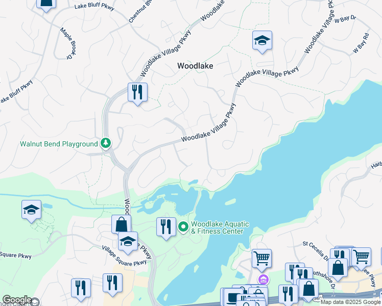 map of restaurants, bars, coffee shops, grocery stores, and more near 14603 Duck Cove Place in Midlothian